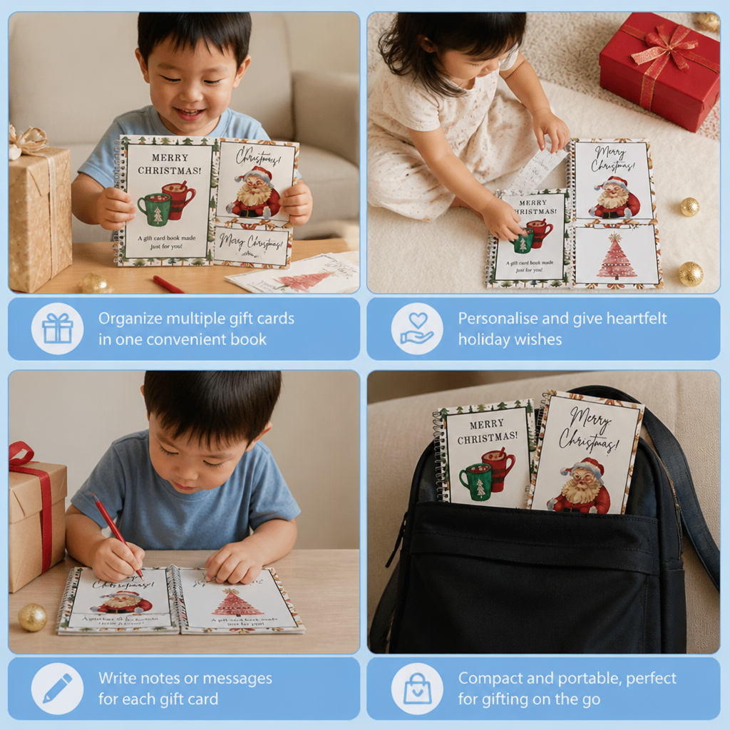 DIY Christmas Gift Card Book – Spiral-Bound Holiday Gift Organizer