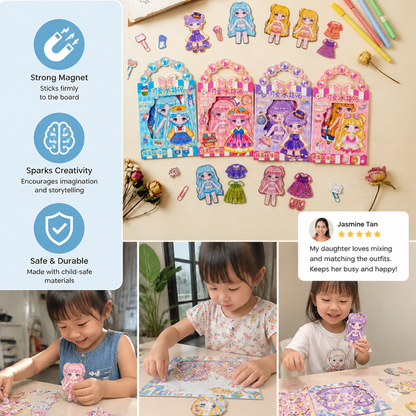 Princess Magnetic Dress-Up Set with 3D Stickers