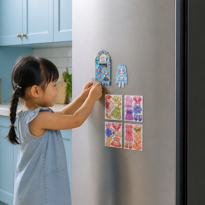 Princess Magnetic Dress-Up Set with 3D Stickers