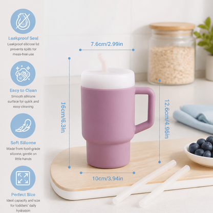 Leakproof Silicone Toddler Straw Cup