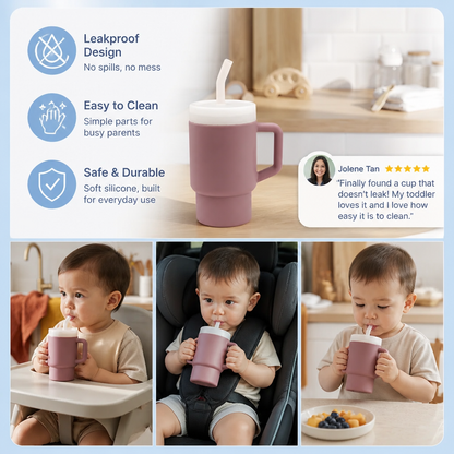 Leakproof Silicone Toddler Straw Cup