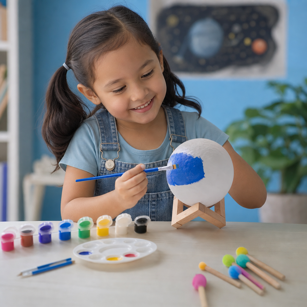 DIY Paint Your Own Moon Lamp Kit for Kids – Creative Space Night Light
