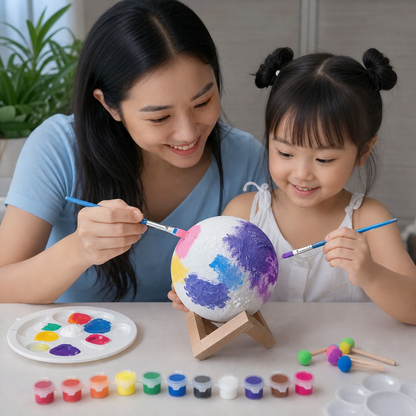 DIY Paint Your Own Moon Lamp Kit for Kids – Creative Space Night Light