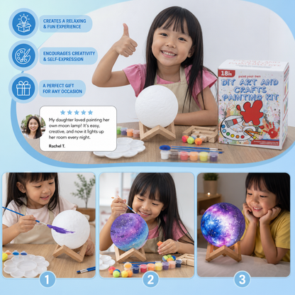 DIY Paint Your Own Moon Lamp Kit for Kids – Creative Space Night Light