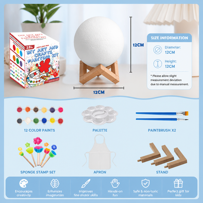 DIY Paint Your Own Moon Lamp Kit for Kids – Creative Space Night Light
