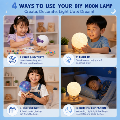 DIY Paint Your Own Moon Lamp Kit for Kids – Creative Space Night Light
