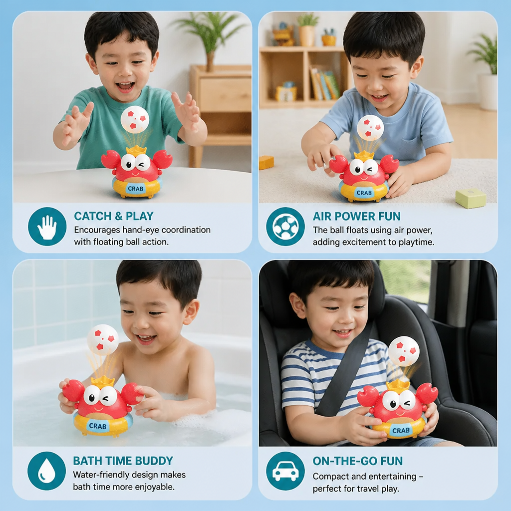 Kids’ Electric Crab Floating Ball Toy