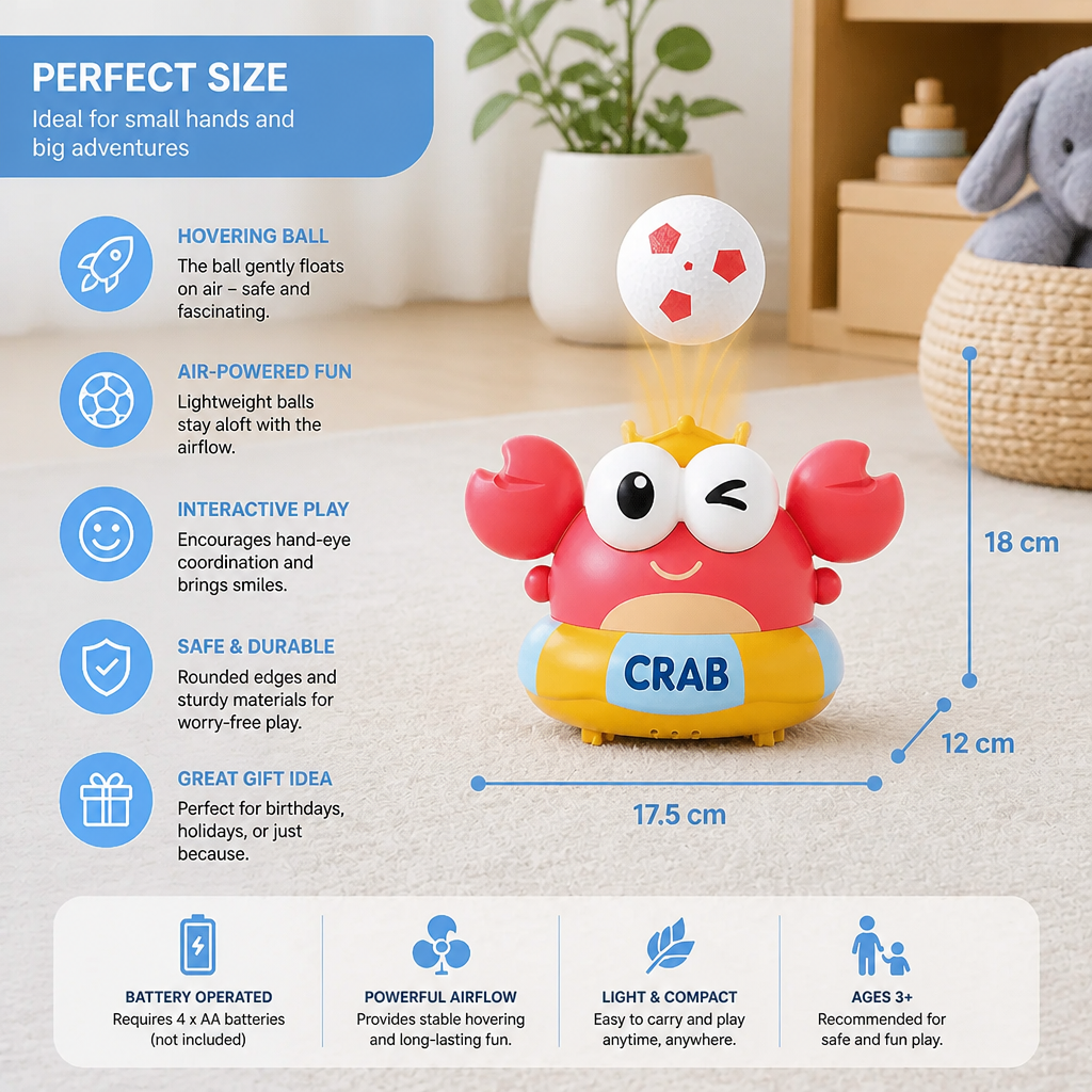 Kids’ Electric Crab Floating Ball Toy