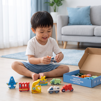 52-teiliges Montessori-3D-Alphabet-Bausteinset