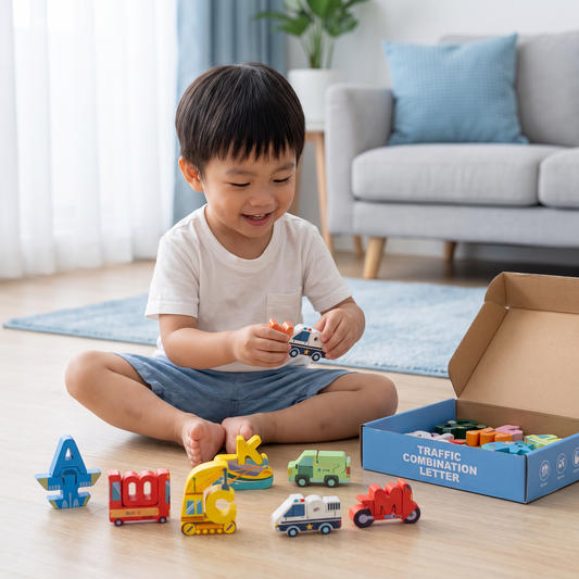 52-teiliges Montessori-3D-Alphabet-Bausteinset