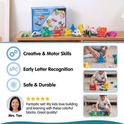 52-teiliges Montessori-3D-Alphabet-Bausteinset