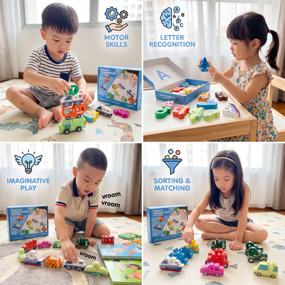 52-teiliges Montessori-3D-Alphabet-Bausteinset
