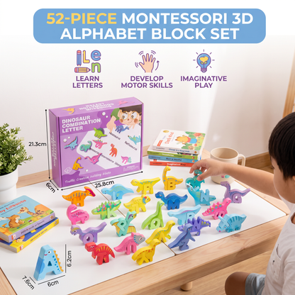 52-teiliges Montessori-3D-Alphabet-Bausteinset