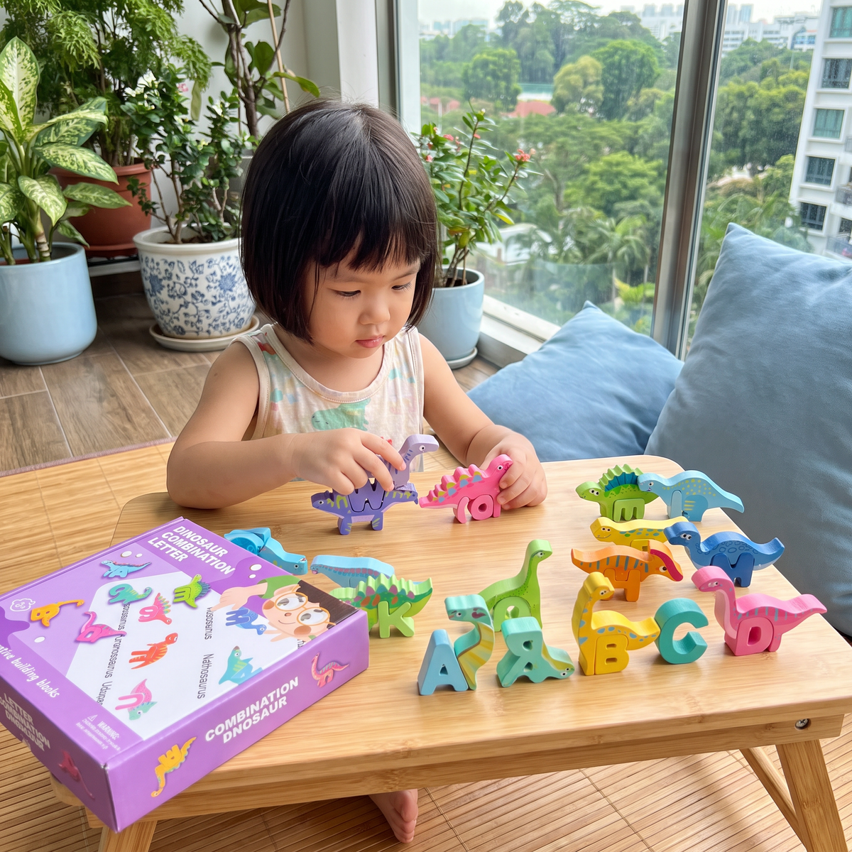 52-teiliges Montessori-3D-Alphabet-Bausteinset