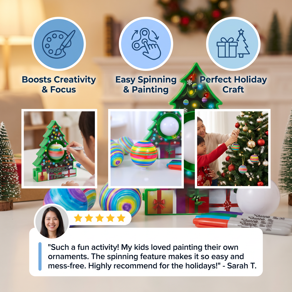 DIY Christmas Spinning Ornament Painting Kit