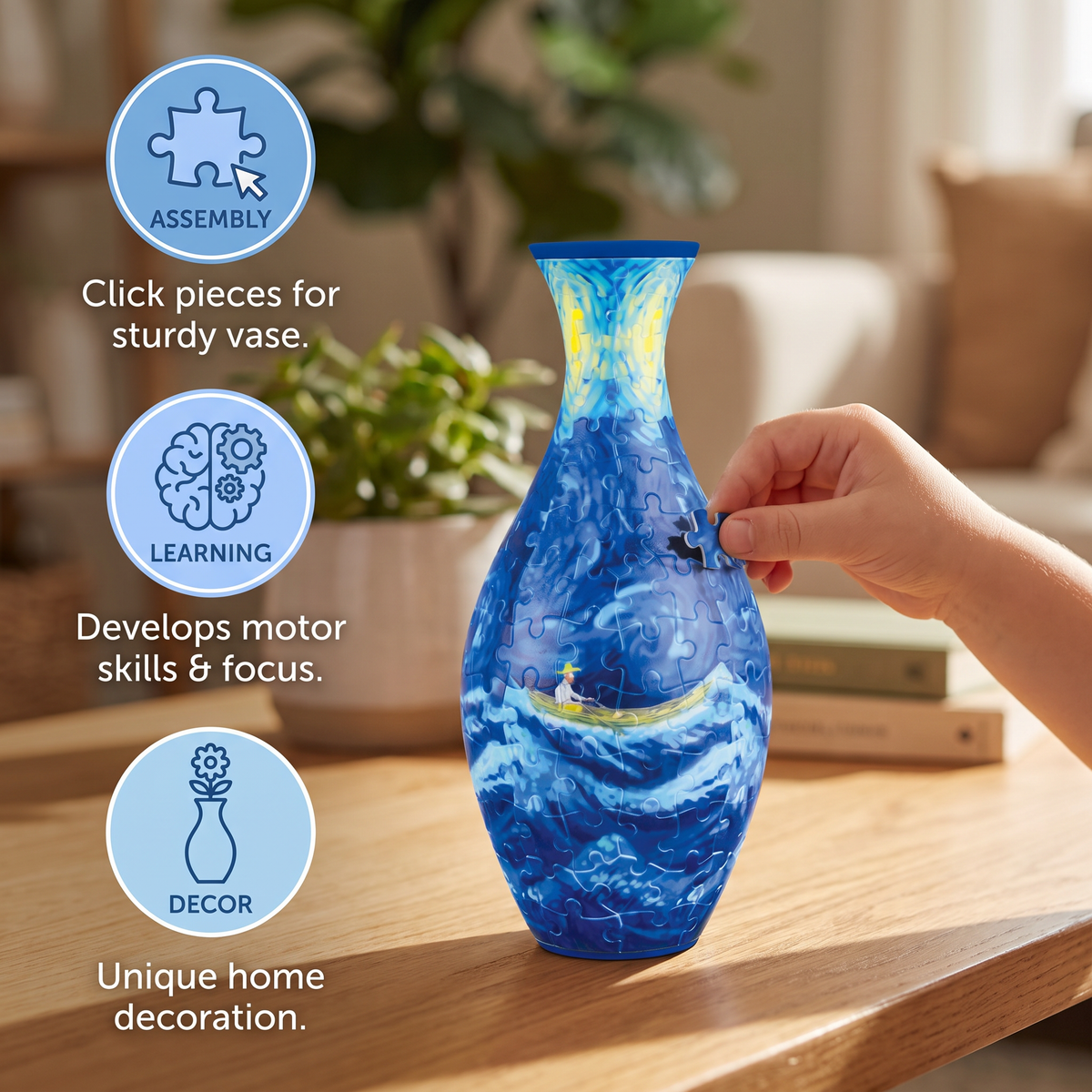 DIY 3D Jigsaw Puzzle Flower Vase