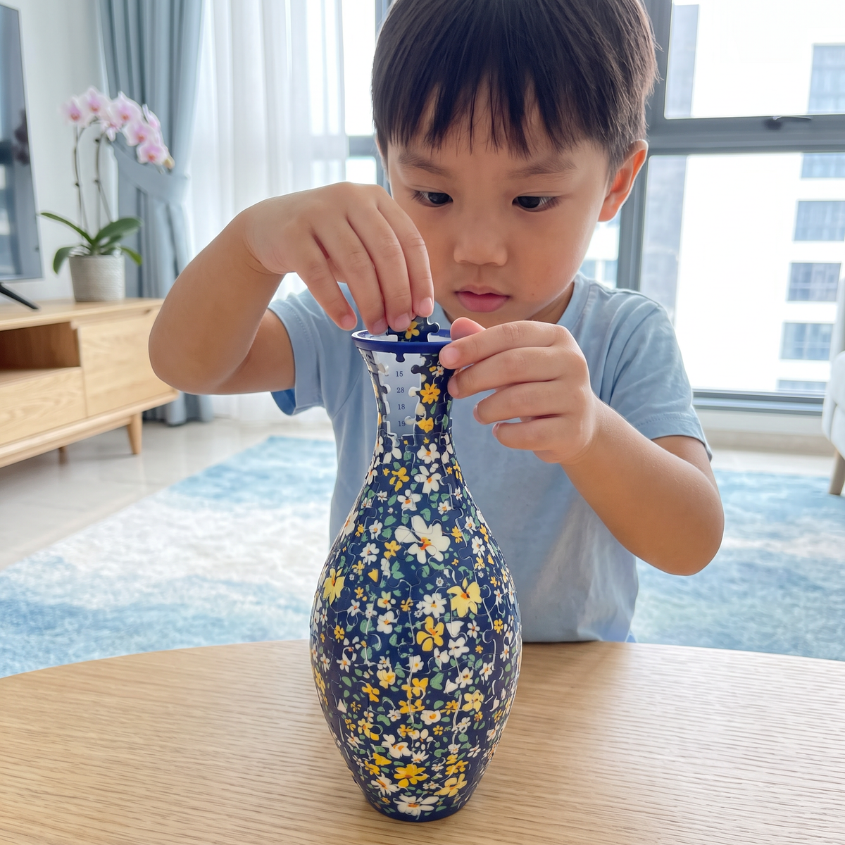 DIY 3D Jigsaw Puzzle Flower Vase
