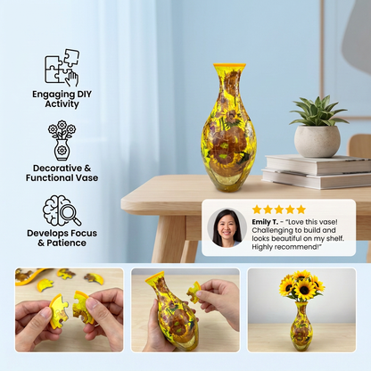 DIY 3D Jigsaw Puzzle Flower Vase