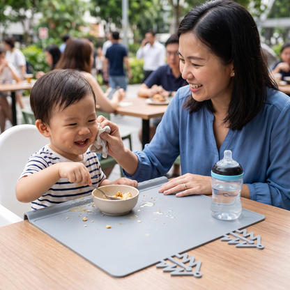 BabySafe Practical & Hygienic Silicone Baby Placemat with Raised Edge