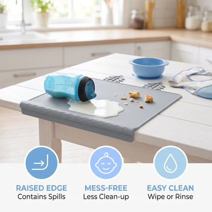 BabySafe Practical & Hygienic Silicone Baby Placemat with Raised Edge