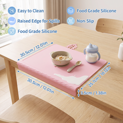 BabySafe Practical & Hygienic Silicone Baby Placemat with Raised Edge