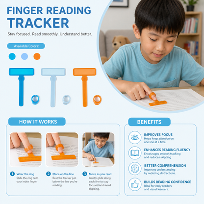 Kids’ Finger Reading Tracker – Translucent Reading Guide