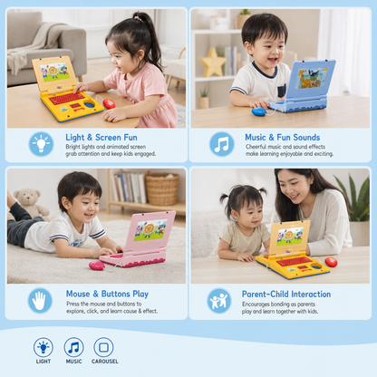Kids’ Interactive Laptop with Lights, Music & Scrolling Screen