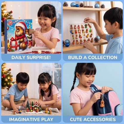 24-Day Capybara Christmas Advent Calendar - 24 Cute Mini Figures