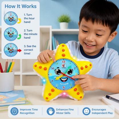 Starfish Clock Learning Toy – Interactive Time Teaching Toy for Kids