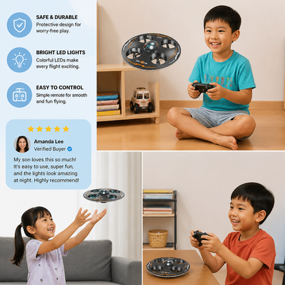 Remote Control LED Flying Saucer Drone