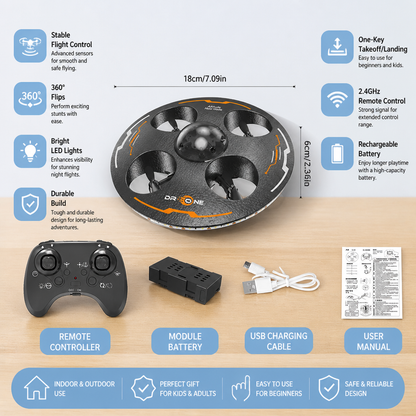 Remote Control LED Flying Saucer Drone