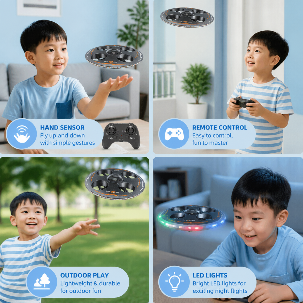 Remote Control LED Flying Saucer Drone