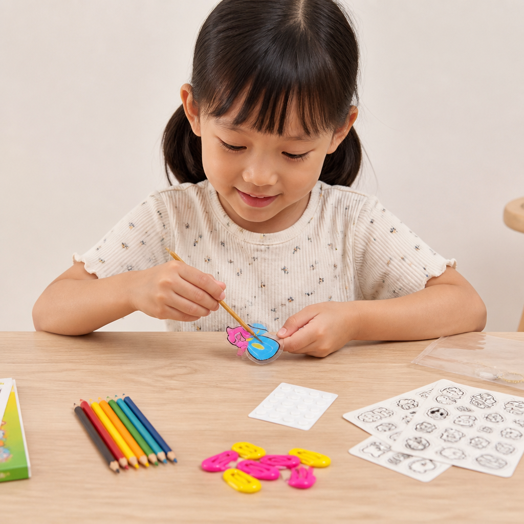 DIY Shrink Art Keychain & Charm Making Kit for Kids