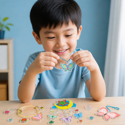 DIY Shrink Art Keychain & Charm Making Kit for Kids