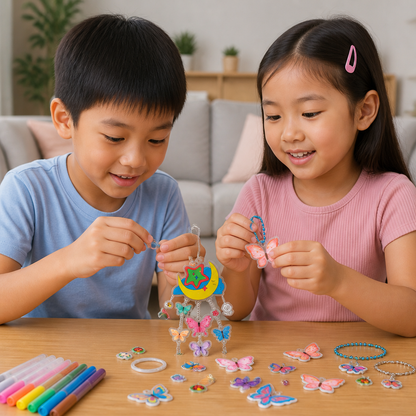 DIY Shrink Art Keychain & Charm Making Kit for Kids
