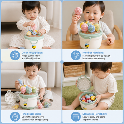 Montessori Flower Pot Color & Number Matching Learning Game