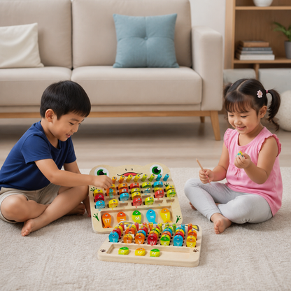 Wooden Magnetic Fishing Game – Alphabet, Math & Fine Motor Skills Learning Toy for Kids