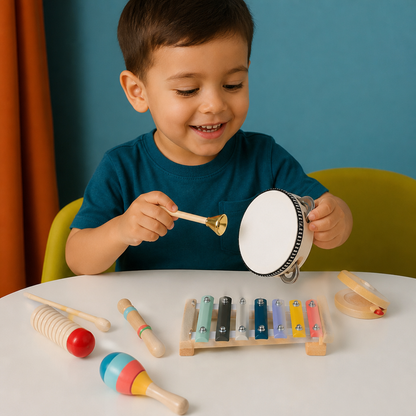 Wooden Musical Instrument Set – Montessori Percussion & Rhythm Learning Toys for Kids