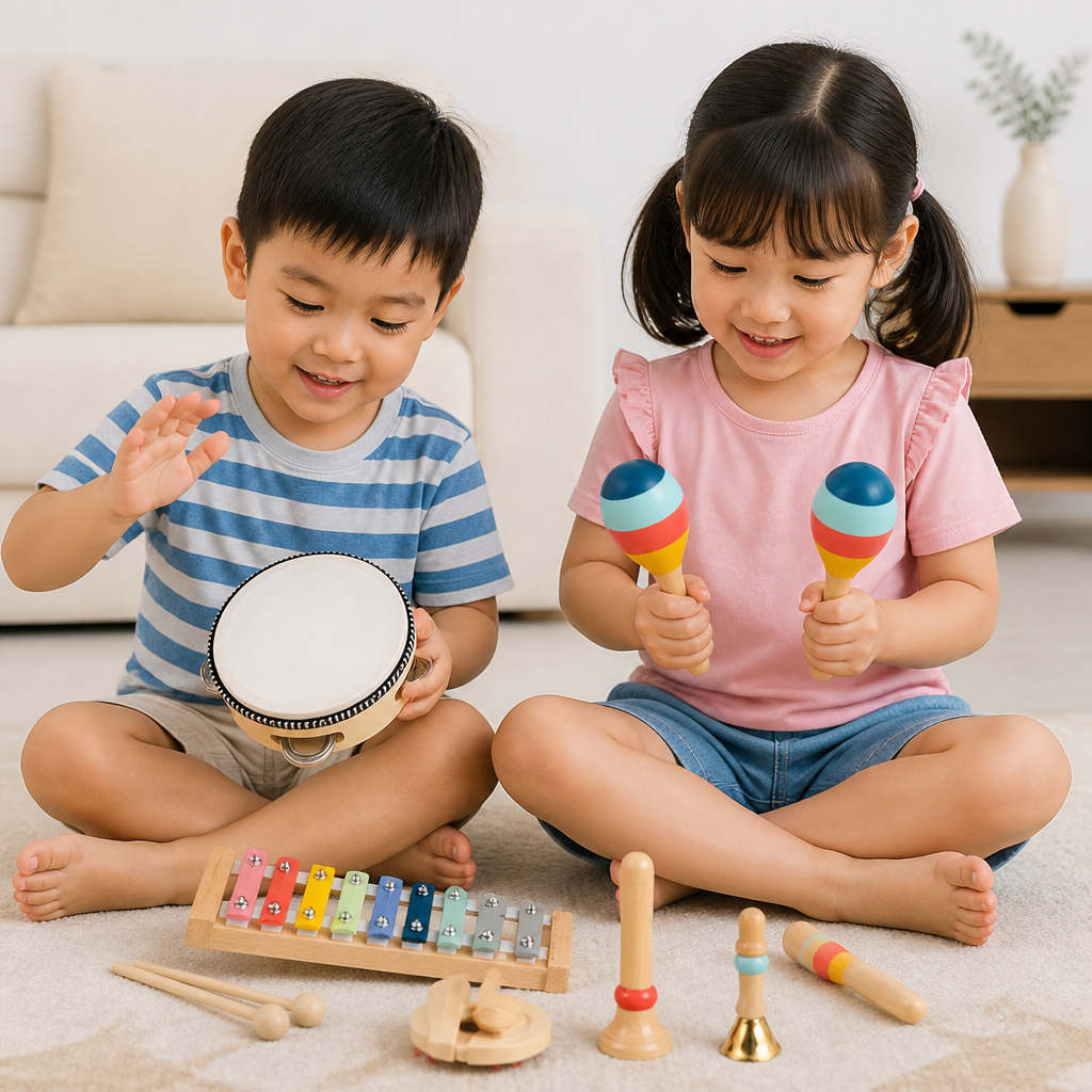 Wooden Musical Instrument Set – Montessori Percussion & Rhythm Learning Toys for Kids