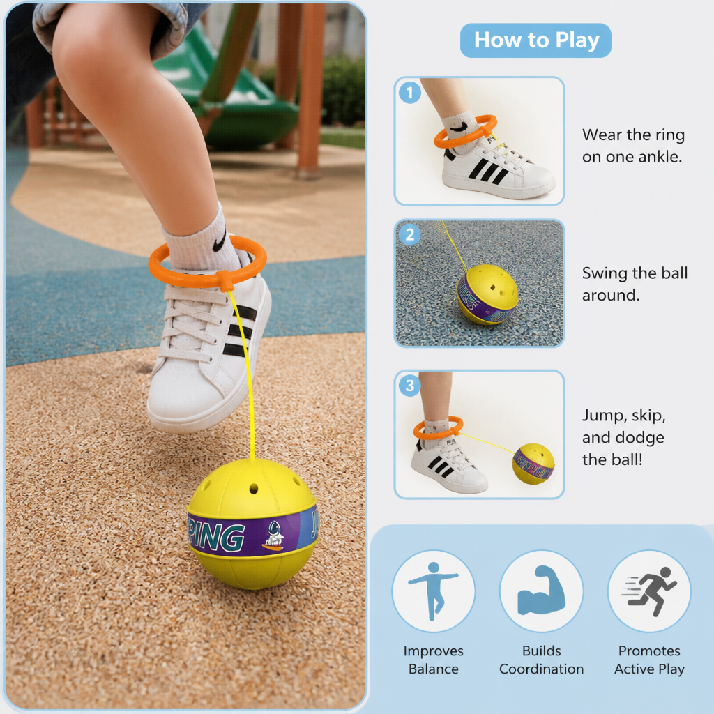 Interactive Skip Ball Ankle Swing Toy for Kids