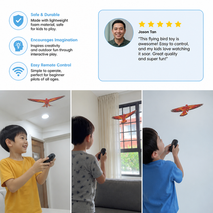 Remote Control Flapping-Wing Flying Bird Toy for Kids