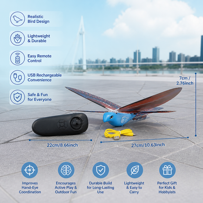 Remote Control Flapping-Wing Flying Bird Toy for Kids