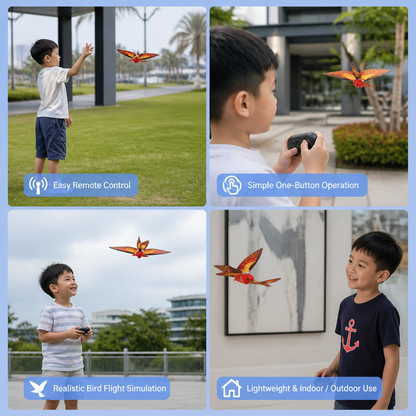 Remote Control Flapping-Wing Flying Bird Toy for Kids