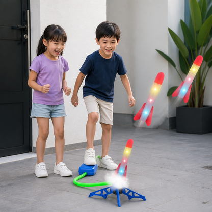 Safe & Soft Kids Rocket Launcher- Lightning Air-Powered Indoor Fun