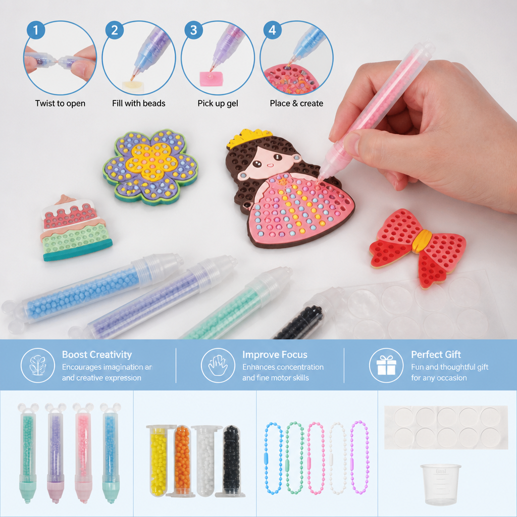 DIY Bead Art Pen Kit – Create & Decorate Animal Designs
