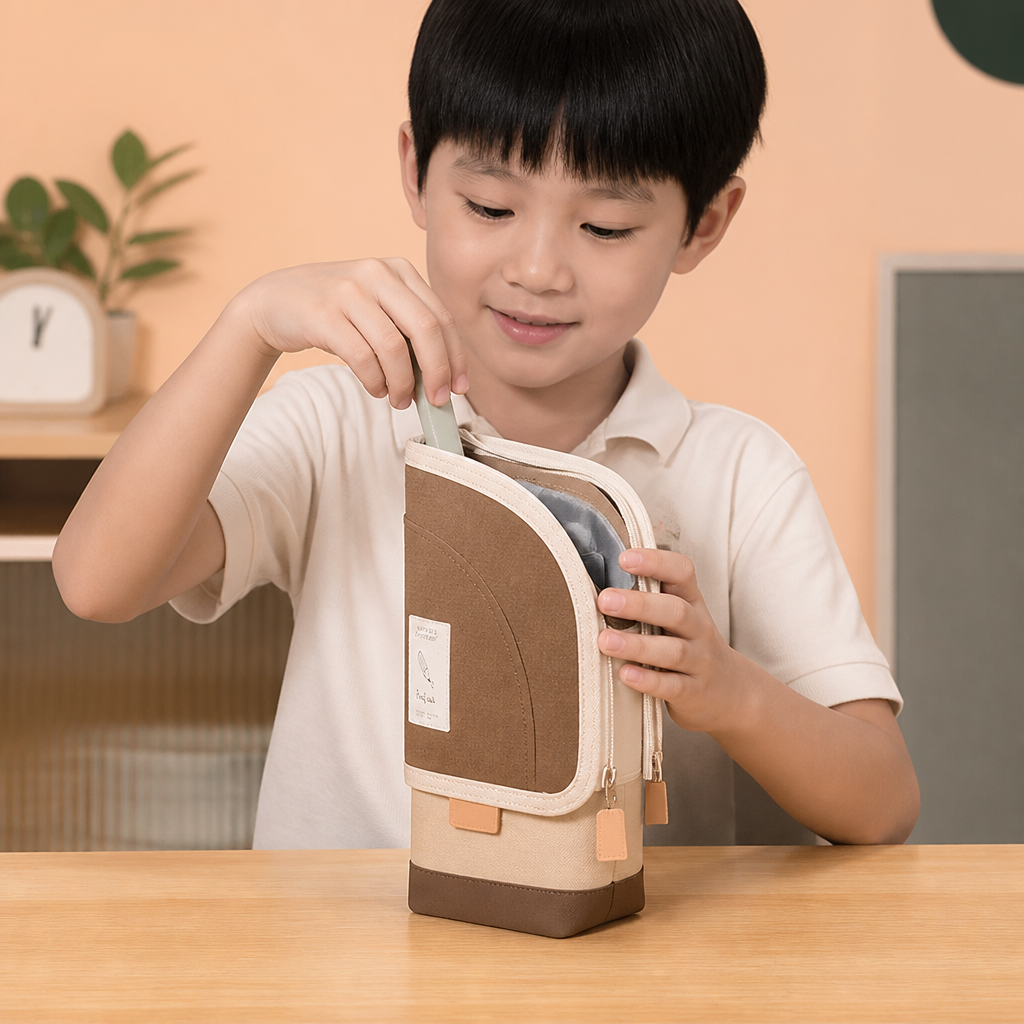 2-in-1 Pop-Up Pencil Case with Pen Holder – Space-Saving Desk Organizer