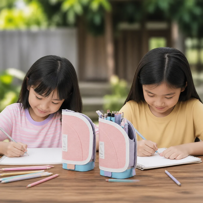 2-in-1 Pop-Up Pencil Case with Pen Holder – Space-Saving Desk Organizer