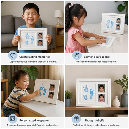 DIY Kids Handprint Keepsake Frame Kit – Hand Impression & Photo Display