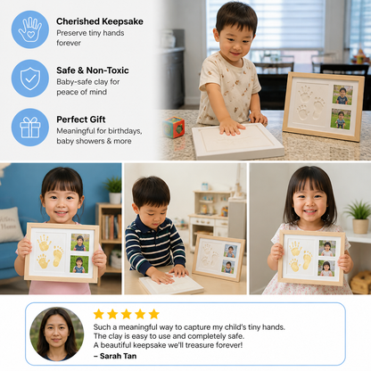 DIY Kids Handprint Keepsake Frame Kit – Hand Impression & Photo Display