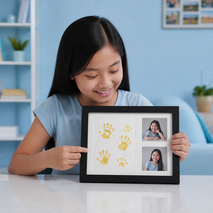 DIY Kids Handprint Keepsake Frame Kit – Hand Impression & Photo Display